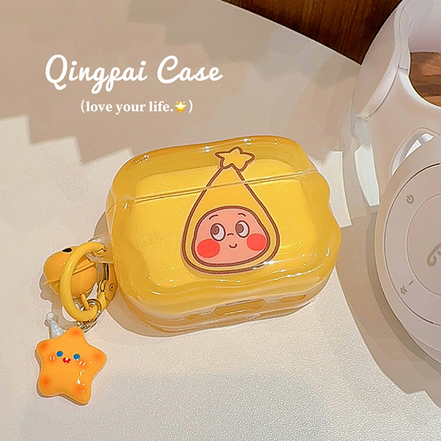 适用苹果耳机壳卡通星星人挂饰