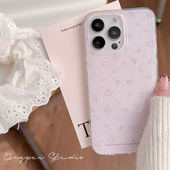 轻派ins韩系紫色小碎花适用苹果17promax手机壳iphone16新款 15pro女款 14清新春天温柔13小众森系浪漫全包硬壳