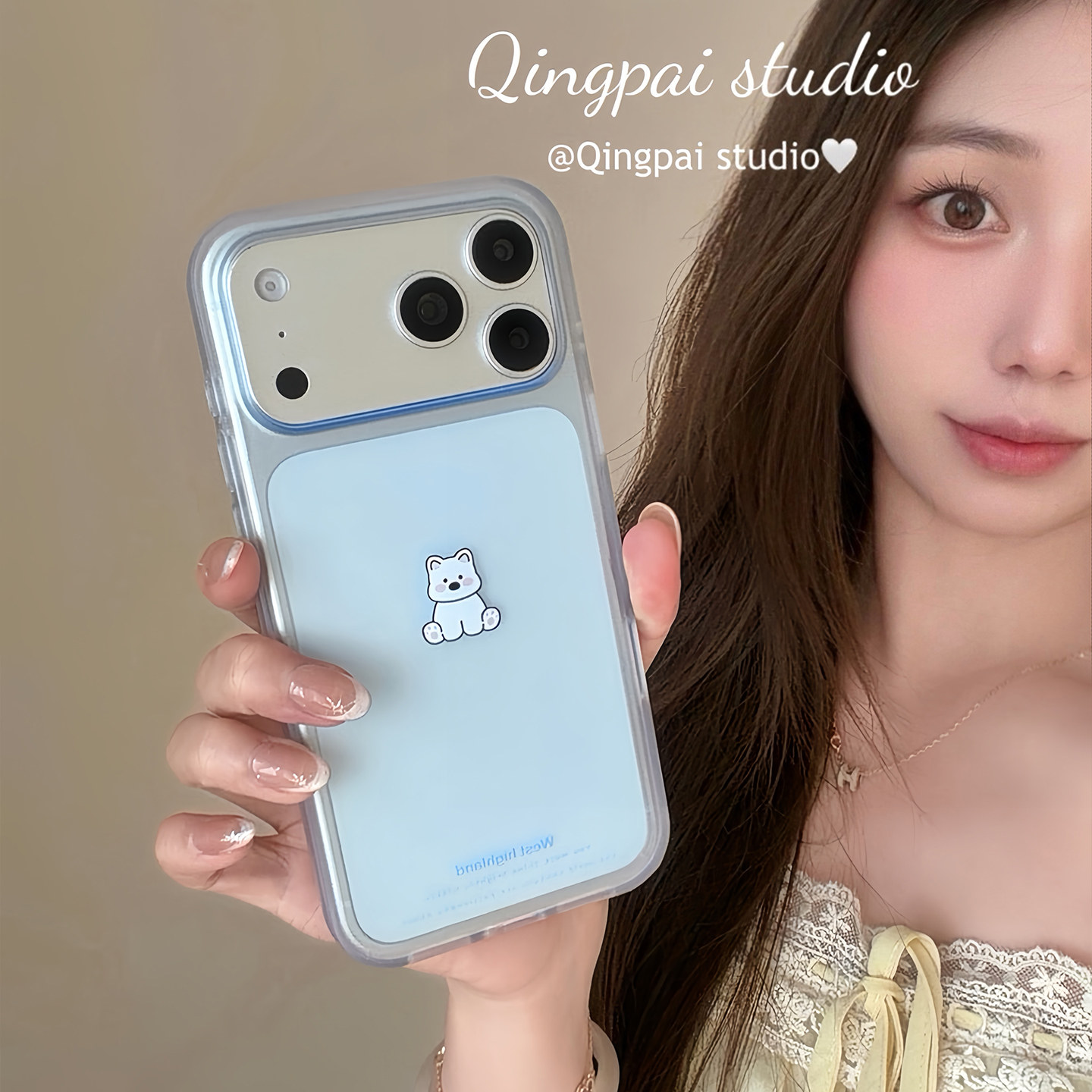 轻派日韩ins透明可爱小动物图案适用苹果17promax手机壳iphone16pro情侣新款15pro闺蜜女款磨砂夏日全包硬壳