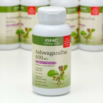 现货美国原装GNC南非醉茄600mg素食KSM-66 Ashwagandha胶囊60粒