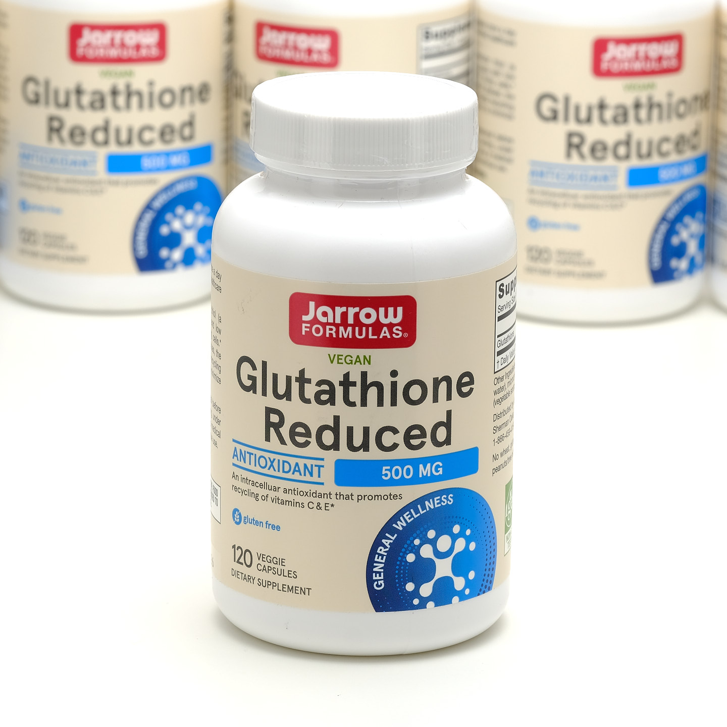 现货Jarrow Formulas还原型谷胱甘肽Glutathione 500mg120粒