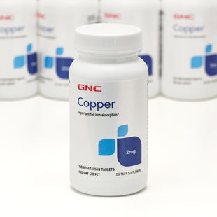 现货美国原装GNC健安喜Copper铜2mg100片助铁的吸收利用