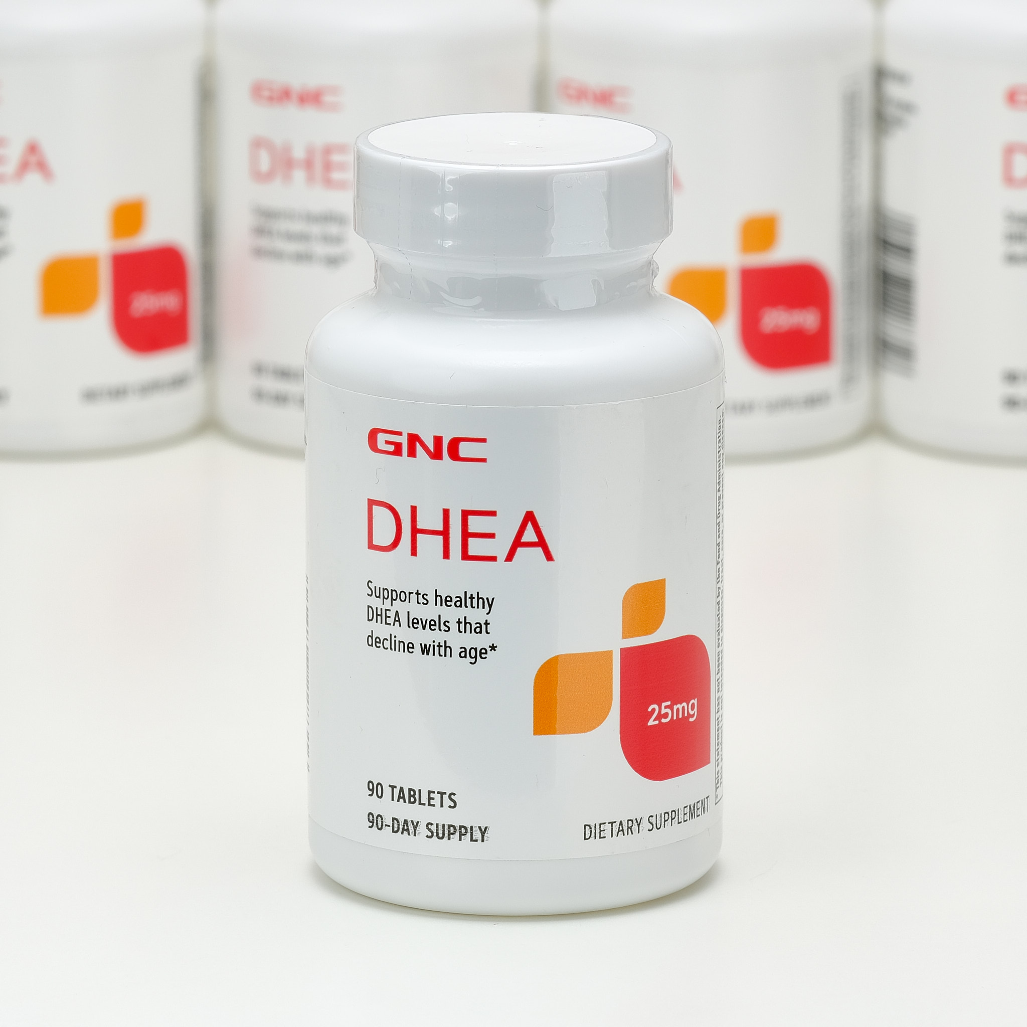 现货美国原装GNC健安喜DHEA脱氢表雄酮25mg90粒青春素备孕试管 - 实物图