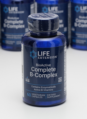 Life Extension BioActive 全活性B族复合维生素60粒胶囊VB活性酶