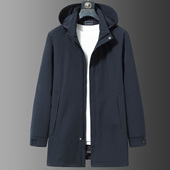 加肥加大休闲男风衣外套春秋大码 280斤胖子宽松中长防风夹克 男装