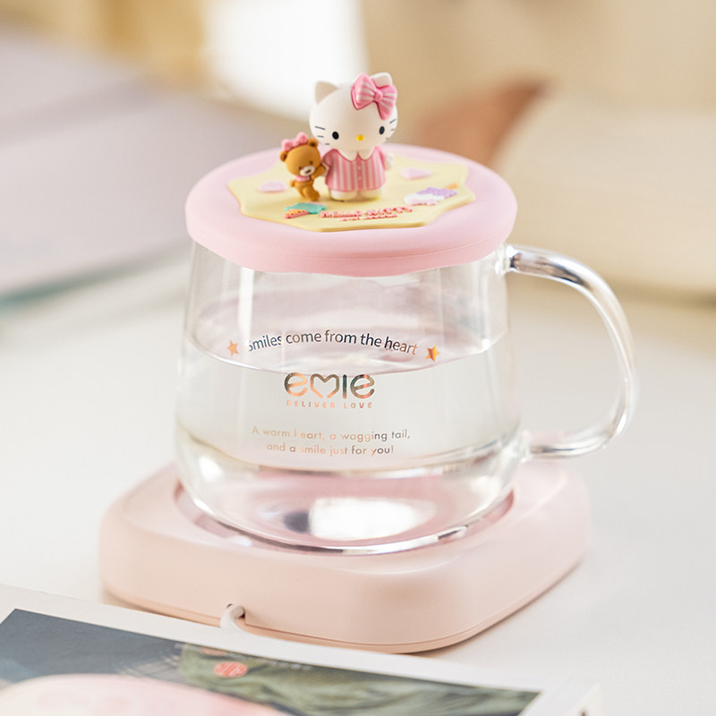 hellokitty大耳狗暖暖杯玉桂狗恒温杯垫55度暖杯垫水加热保温碟