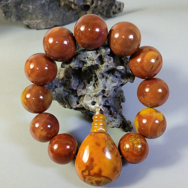 精品 正宗宣化战国红玛瑙纯天然战国红手串手链 同料圆珠佛珠臻品