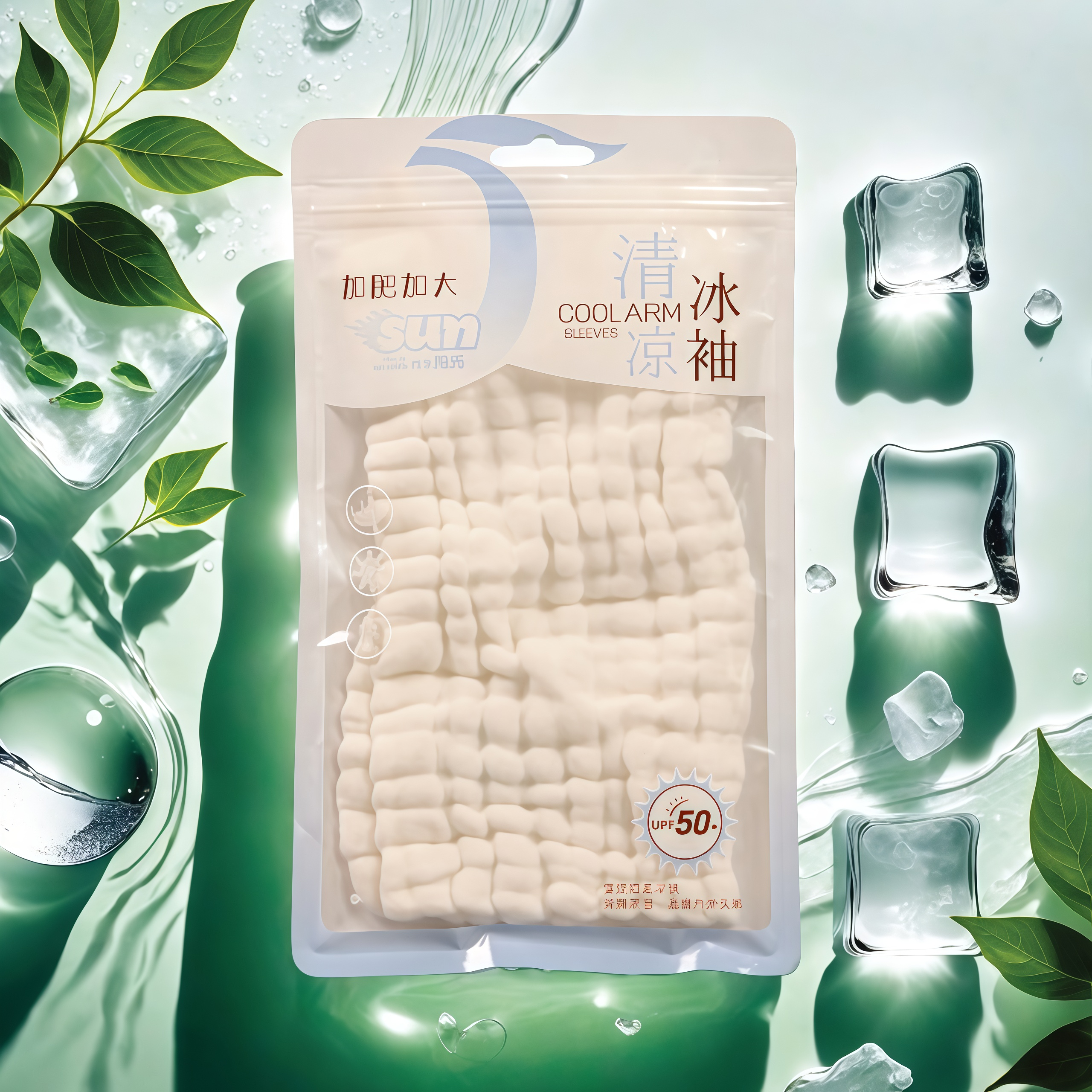 清凉冰袖包装袋加大加肥凉爽运动冰丝冰袖透明袋骑行护臂袖套袋子