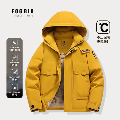 FOG RIO秋冬新款羽绒服情侣连帽立领防风男女款防寒户外保暖