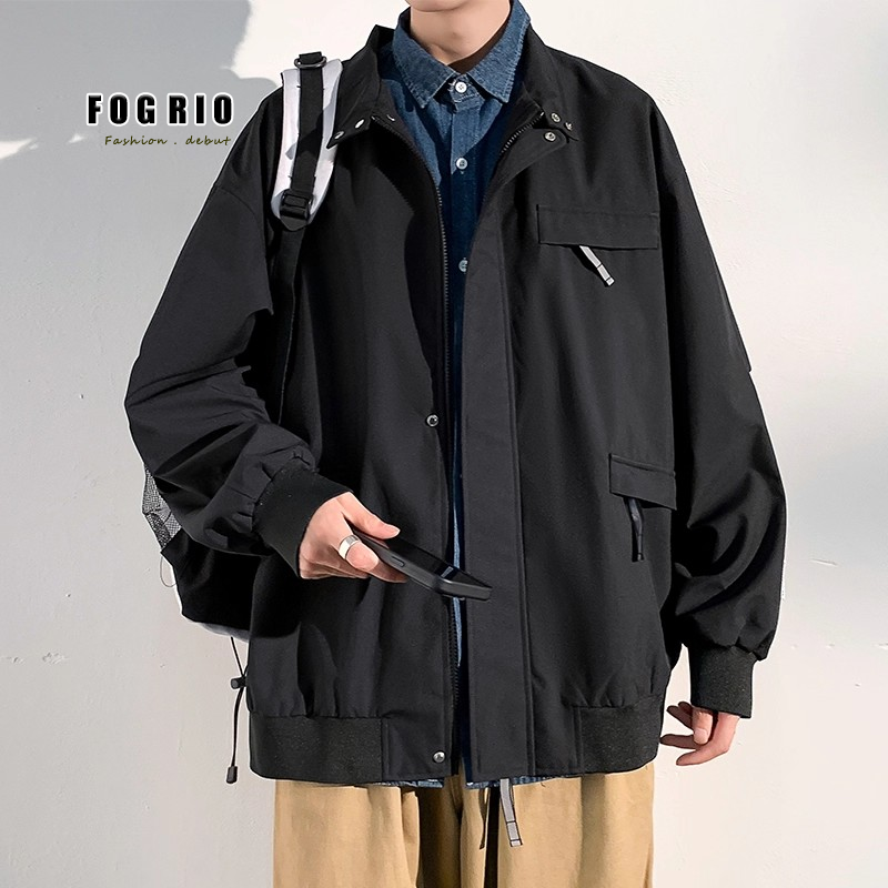 FOGRIO冲锋衣外套男女同款春秋季新潮牌日系户外机能风工装夹克