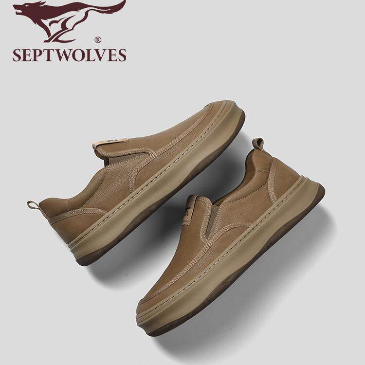 七匹狼时尚套脚男鞋2025冬季品牌高端舒适增高工作鞋百搭休闲板鞋