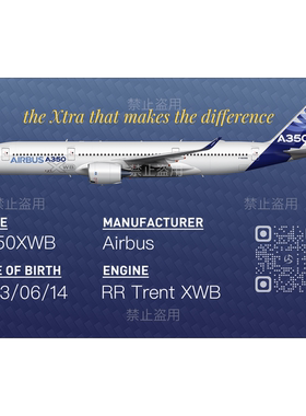 【飞友收藏打卡】空客 A350民航客机亚克力证件卡 挂件 钥匙扣