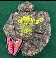 2024 European and American Trendy Sp5Der New Model 55555 Real Tree Network Hooded Sweatshirt for Men and Women, Loose Trendy Hoodie