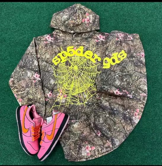 2024 European and American Trendy Sp5Der New Model 55555 Real Tree Network Hooded Sweatshirt for Men and Women, Loose Trendy Hoodie