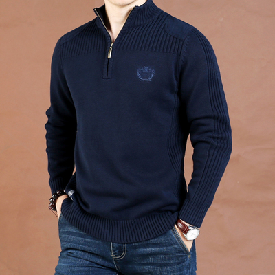 春季男士加厚立领毛衣针织衫2024