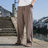 K41P75春夏棉麻裤子男风复古直筒长裤亚麻宽松透气休闲裤，男装休闲裤，星座704A（原B229A）
