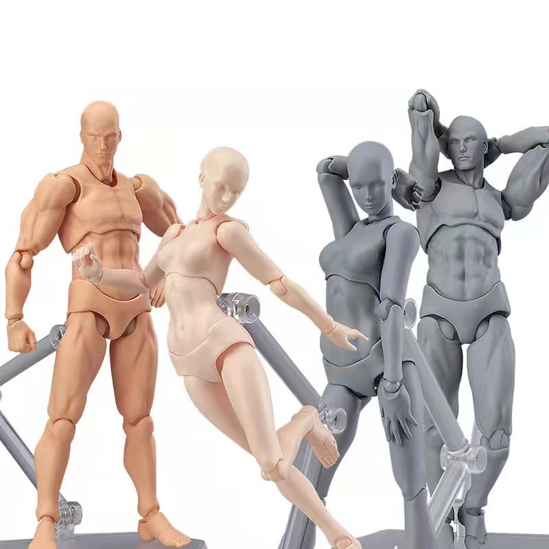 shf素体人体手办模型美术绘画参考男女工具摆件figma关节可动人偶