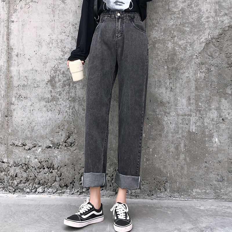 Real shot 58819 wide leg jeans women's straight and loose, high waist in autumn, slim and tall dad's pants