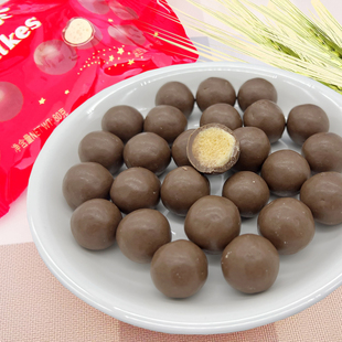 梁丰麦丽素80g/袋90后经典怀旧零食非手工夹心巧克力豆朱古力代可