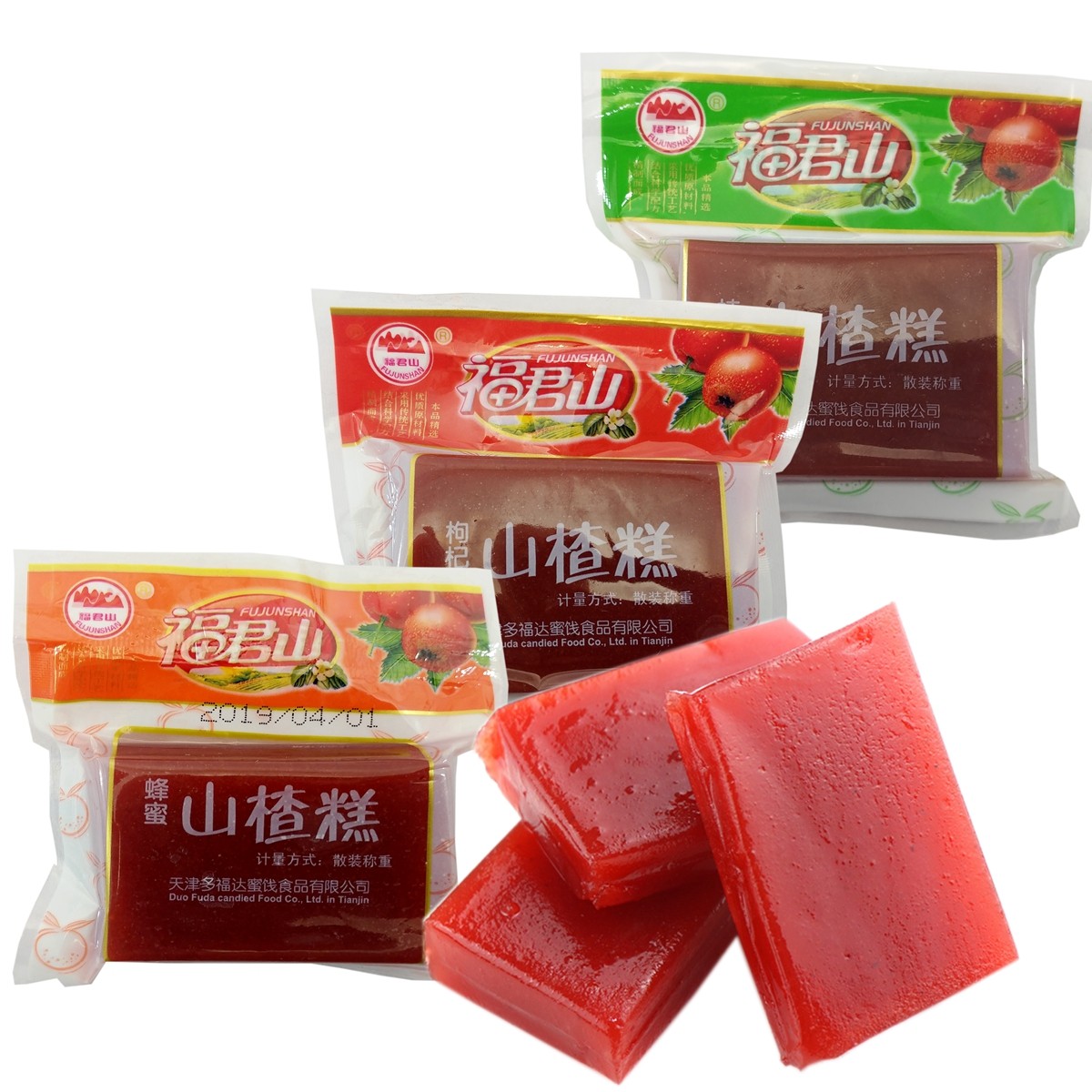 天津特产福君山山楂糕独立小包装蜂蜜枸杞桂花京糕儿童布丁山楂果