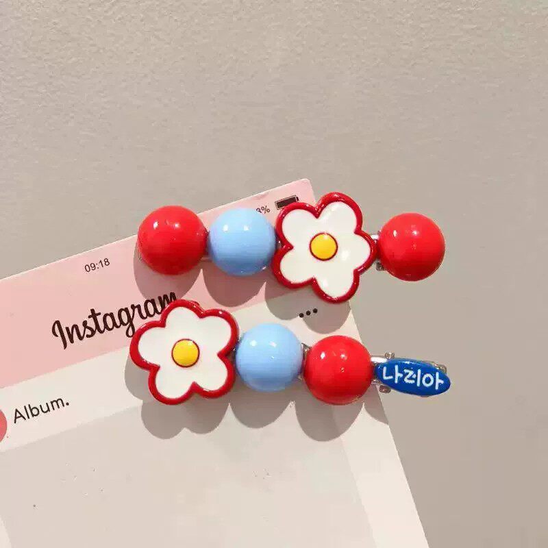 冰糖山楂~花朵发夹女边夹甜美前发饰