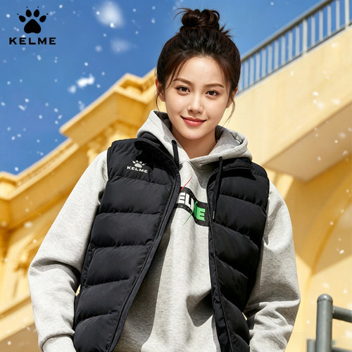 卡尔美运动棉马甲无袖