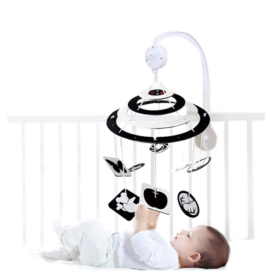 黑白卡片婴儿床铃床头摇铃旋转