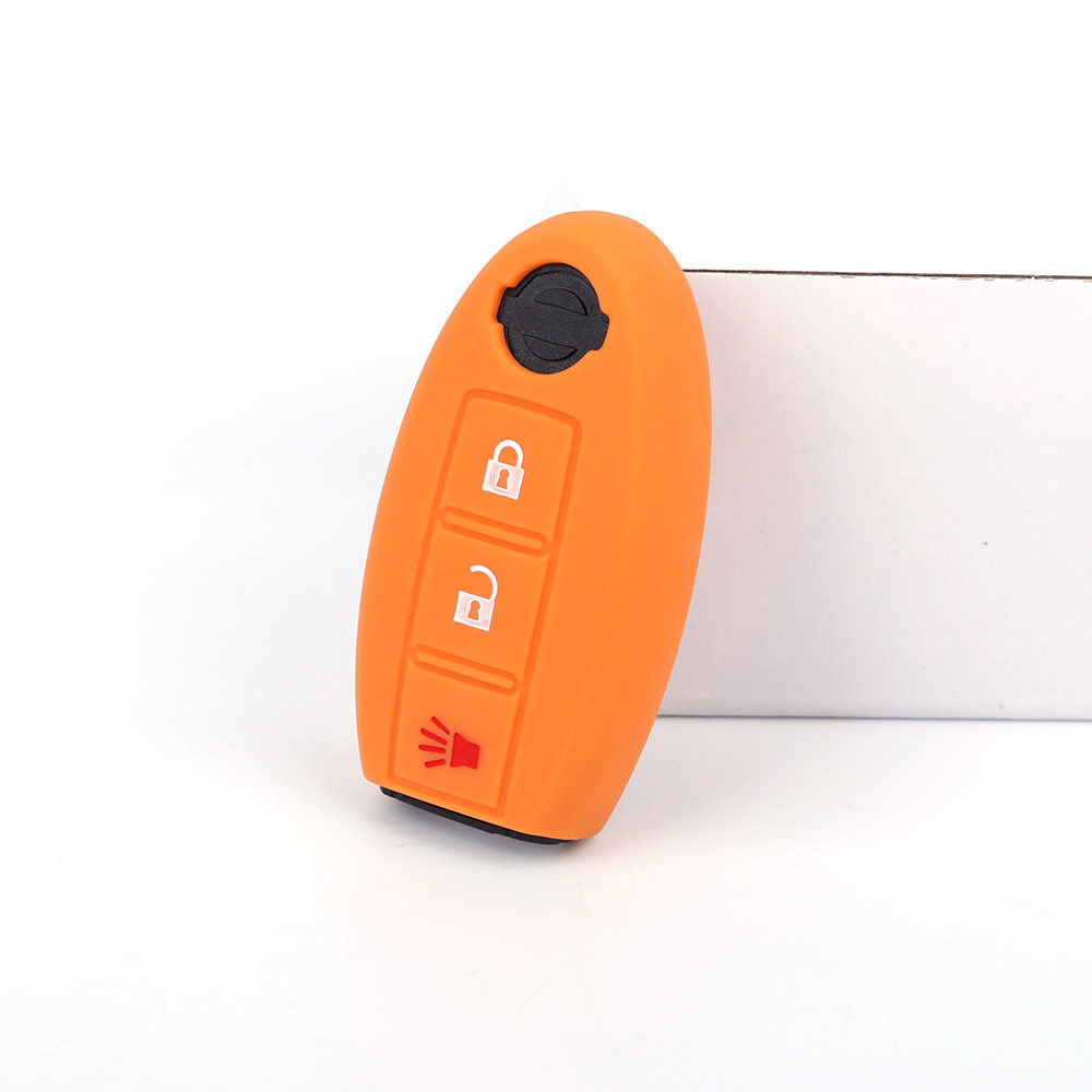 适用日产轩逸硅胶钥匙套智能3键骐达锁匙包逍客奇骏遥控器保护套