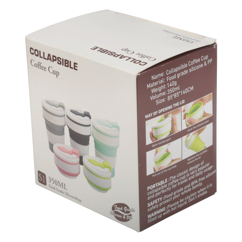 350ml硅胶折叠咖啡杯收纳杯奶茶杯喝水杯早餐杯