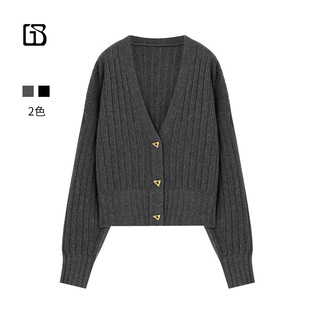 BARRY简约V领羊绒开衫 GOLDEN 243055 惊喜三折