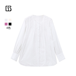 BARRY法式 GOLDEN 压褶圆领百搭休闲衬衣212490 惊喜五折