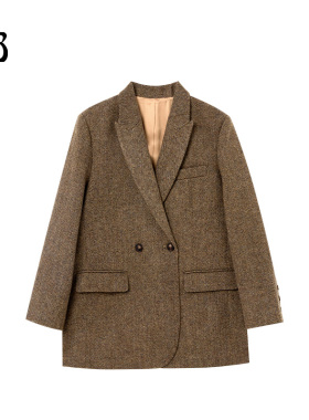 【惊喜五折】GOLDEN BARRY复古休闲廓形气质羊毛西装100128