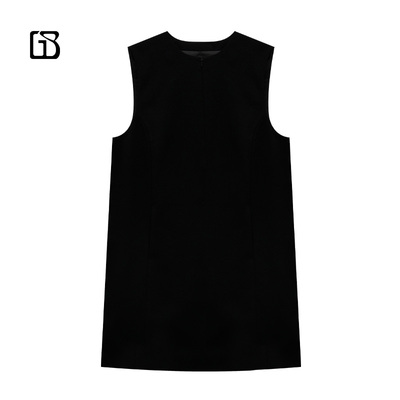 我是丛姐V领分割线背心连衣裙