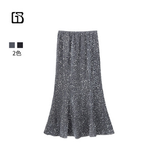 BARRY高腰轻奢百搭包臀亮片鱼尾半身裙310108 GOLDEN 惊喜五折