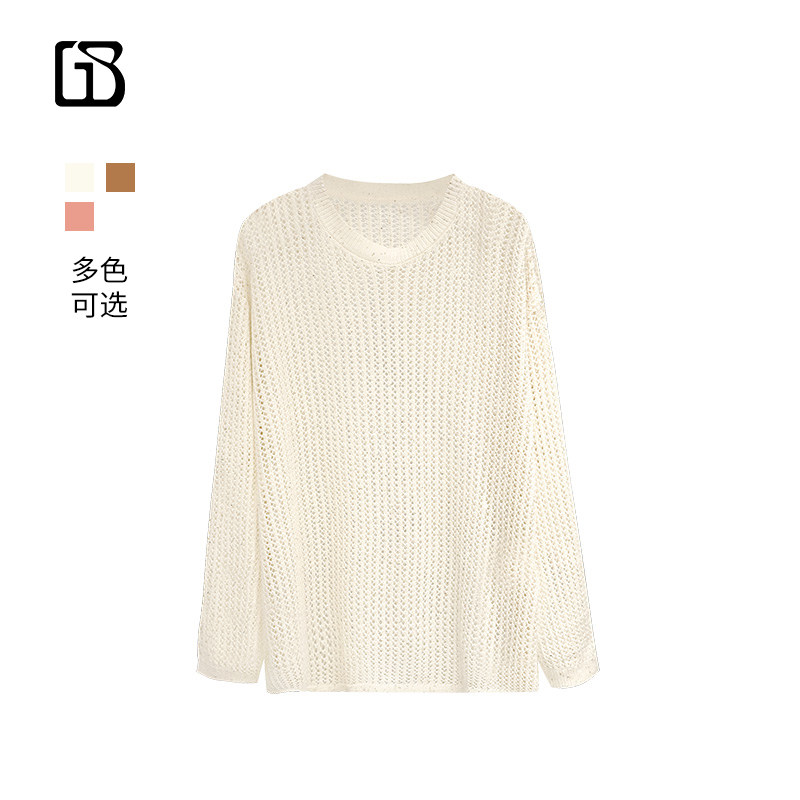 【超值特价】GOLDEN BARRY镂空软糯温柔慵懒风圆领毛衣246409