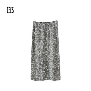 BARRY复古高腰百搭包臀亮片直筒半裙310100 GOLDEN 惊喜五折