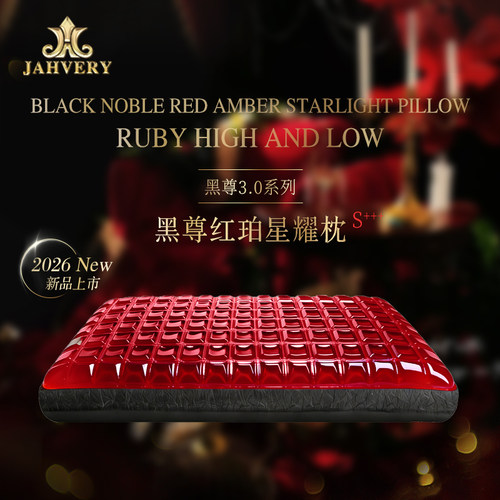JAHVERY黑尊红珀星耀枕 成人睡觉记忆棉颈椎枕睡眠凝胶枕头家用