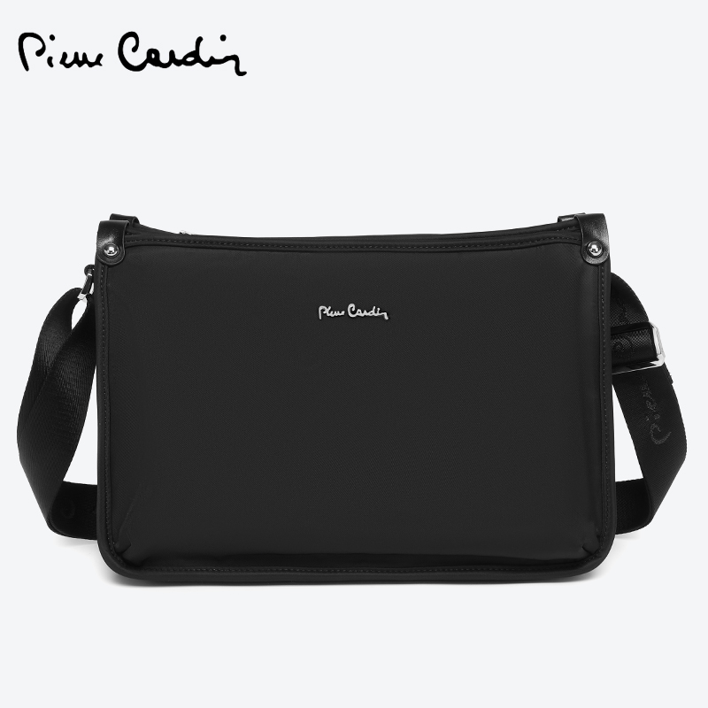 Pierre Cardin/皮尔卡丹男士横款商务休闲多功能单肩背包新款男包