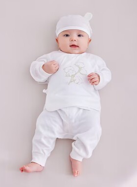 LABIBABY/拉比/长绒棉斜衿服套装LXEA101701