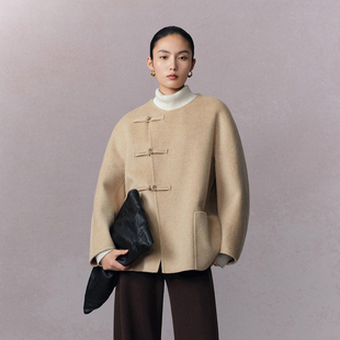 【东方呢】naivee25冬新中式显瘦一手长羊毛大衣外套