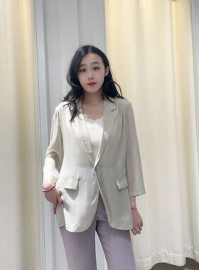 TKY SHOP女士简约气质七分袖西装外套10G1BA06G152