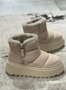 ASH女靴2025秋冬新款MALICA FUR雪地靴女圆头休闲柏搭套筒厚底曾高短靴AP340L400