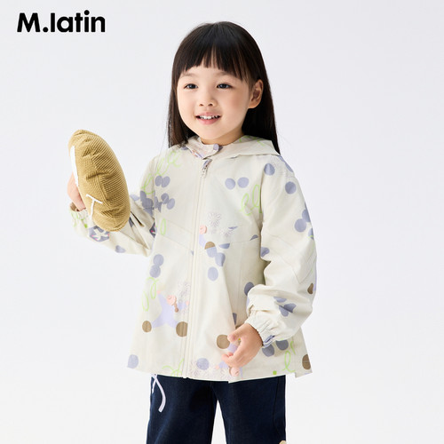 【商场同款】马拉丁儿童外套25秋新款女小童运动感色块拼接风衣