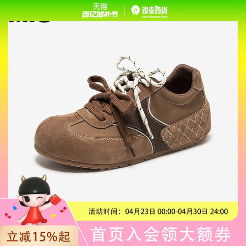 MIO米奥芭蕾风德训鞋女2025夏季复古阿甘鞋圆头运动休闲鞋M254510211
