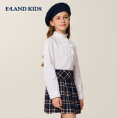 kids衣恋童装 eland 女童衬衫 26年春季 上衣EKBAG1121A 优雅长袖 100%棉