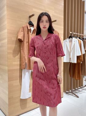 菲姿 女士翻领简约休闲连衣裙F3B492