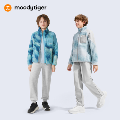 moodytiger男童羊羔绒防风外套 秋冬季柔软儿童保暖运动服54110402