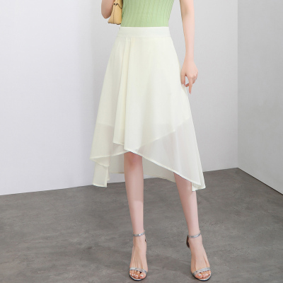 KCOR女式夏季时尚百搭纯色不规则下摆淑女风半身裙9K0ST38886