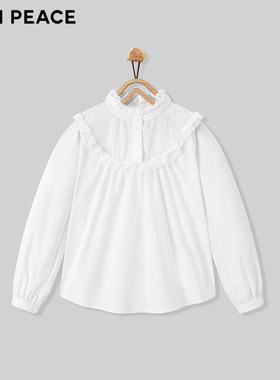 MINIPEACE太平鸟童装女童 木耳边立领衬衫