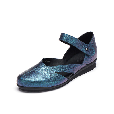 achette雅氏4Q24 2023早春复古镂空包头凉鞋平底魔术贴式女鞋